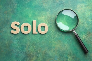 Photo of a magnifying glass and three houses on an orange background,