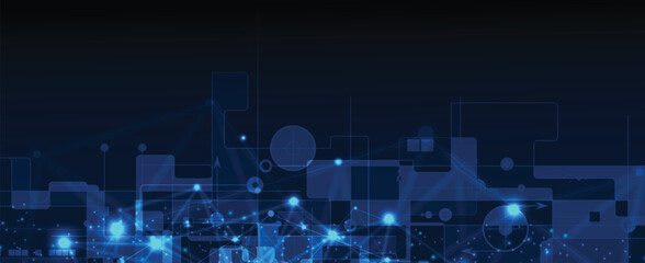 Abstract high particles technology and science circuit background