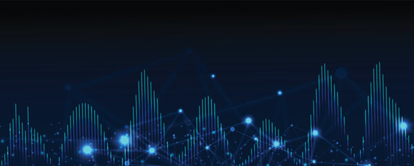 Abstract high particles technology and science circuit background