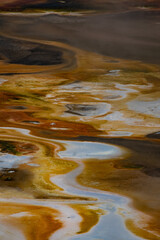 Closeup of small geyser in the Porcelain Basin, Yellowstone National Park