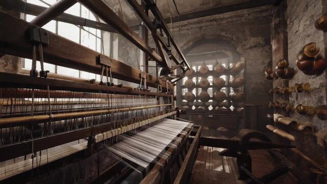 Vintage textile industry machine.