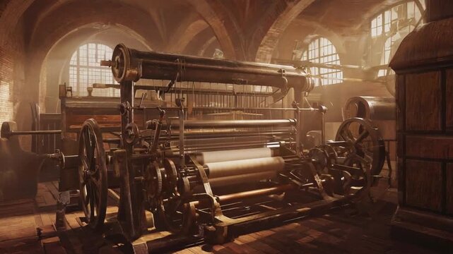 Vintage textile industry machine.