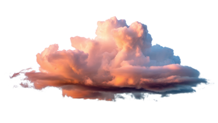 soft clouds in  sunrise or sunset sky . Isolated on transparent background, png