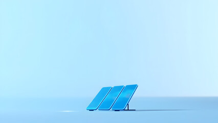 Minimal solar panel icon on a bright background, isolated with right-side copyspace. Represents clean and renewable energy.