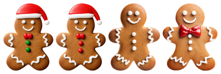 PNG Festive gingerbread cookies delight, element set on transparent background