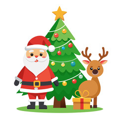 Christmas Tree Vector Art Isolated on White Background – Festive Holiday Illustration, Evergreen Pine Symbol, and Winter Decoration Design Element