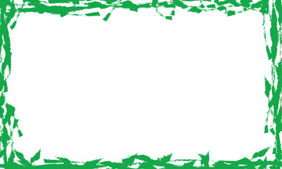 Green grunge frame on transparent background