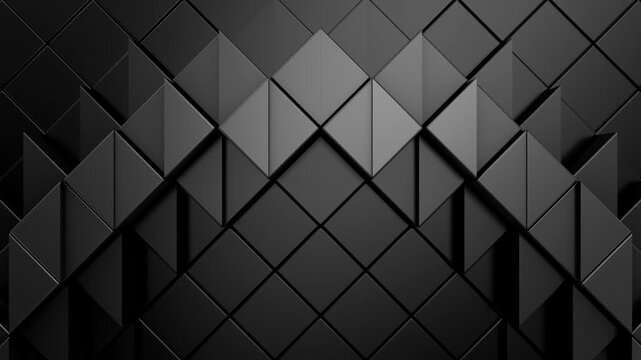 Triangles Form a Wave. Abstract motion, two color, 3d rendering, 4k resolution
