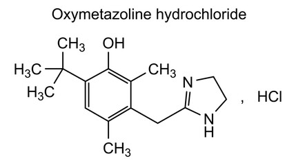 Oxymetazoline hydrochloride, chemical structure of oxymetazoline hydrochloride, drug substance