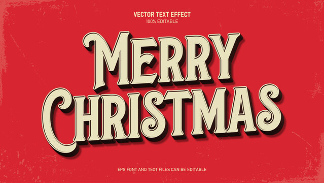 Merry christmas 3d text style editable text effect