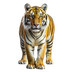 Obraz premium Bengal tiger, standing front view, cutout, PNG isolated on transparent background