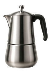 Stainless steel geyser coffee maker with a polished finish, perfect for modern kitchens.