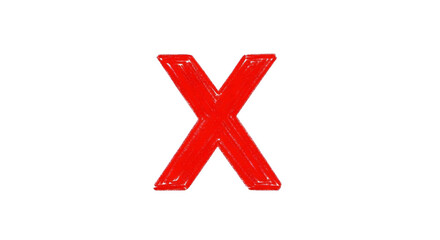 Obraz premium Red letter x isolated on transparent background