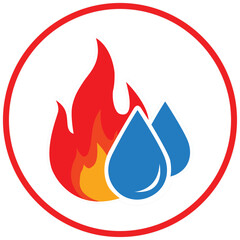 Obraz premium Symbolic representation of fire and water elements contrasting opposites and balance in nature