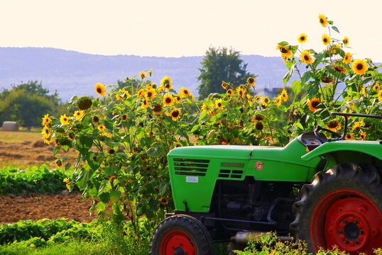 tractor in field