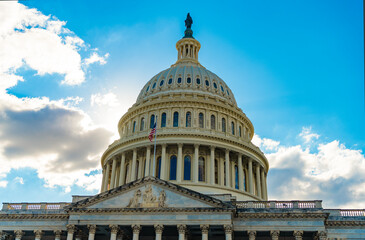 Federal government in the nation capital. USA symbol. American capital city. Washington State...