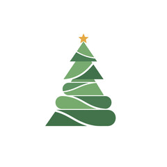 Minimalist Christmas Tree Vector | Simple Geometric Xmas Tree Design | Modern Holiday Decoration Illustration, christmas, tree, holiday