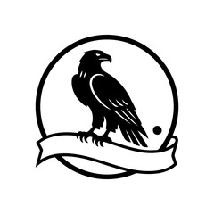 Vector art of eagle sitting inside circle shape vector graphic