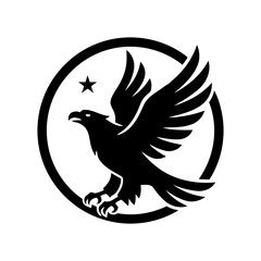 Vector art of eagle flying inside a circle