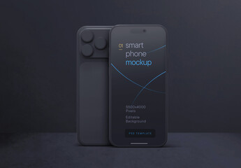 Dark Clay Smartphone Mockup for App UI Designs