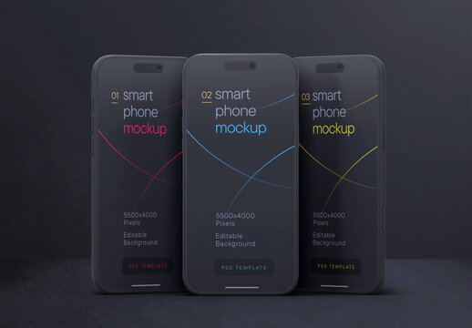 Dark Clay Smartphone Mockup for App UI Designs