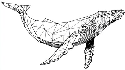 Geometric whale illustration