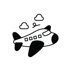 Airplane icon clean and modern vector illustration