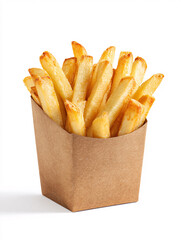 French Fries in Paper Cone on Table
