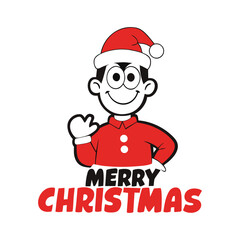 merry christmas greeting card vector