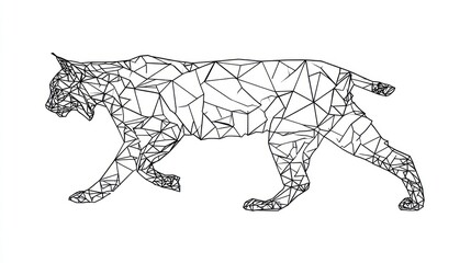 Geometric lynx silhouette