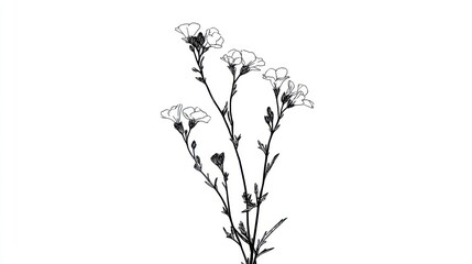 Delicate wildflower illustration