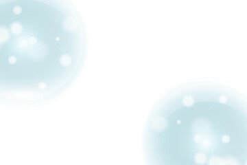 Two blue bokeh lights isolated on transparent background for decoration use