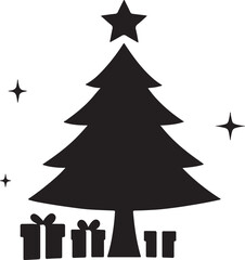 Fototapeta premium Christmas tree with gift box vector design, 