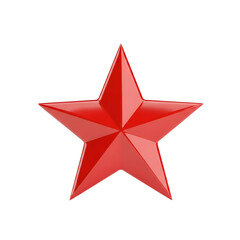 Obraz premium Vibrant red star illustration with sharp points and a glossy finish.