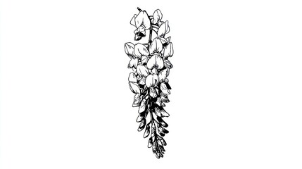 Detailed botanical illustration of flower