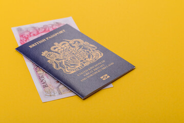 British passport for travelling, flying and doing business. UK document, id