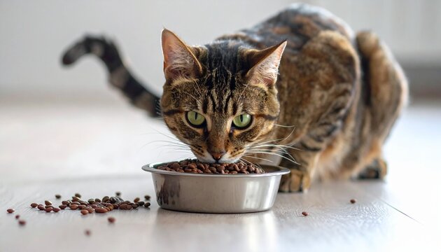 Katze am Futternapf 