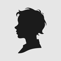 Silhouette of child&rsquo;s head in minimalistic style