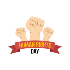 Human Rights Day Vector Illustration with Raised Fists Symbolizing Solidarity and Empowerment for Justice and Equality