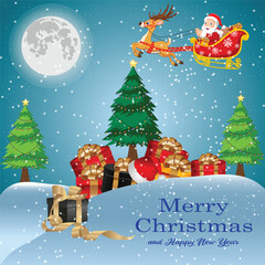 Merry christmas happy new year design
