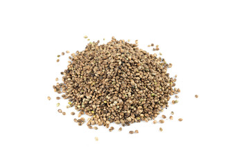 Hemp seeds, cannabis grains, marijuana kernels, oil hempseeds pile