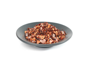 Chili and salt seasoning, red chilli pepper spice powder, dry crushed hot pepper flakes