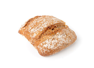 Brown rye bun, square gluten free bread, whole grain healthy breakfast bread