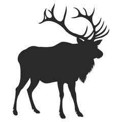 Deer Silhouette Flat Design 
