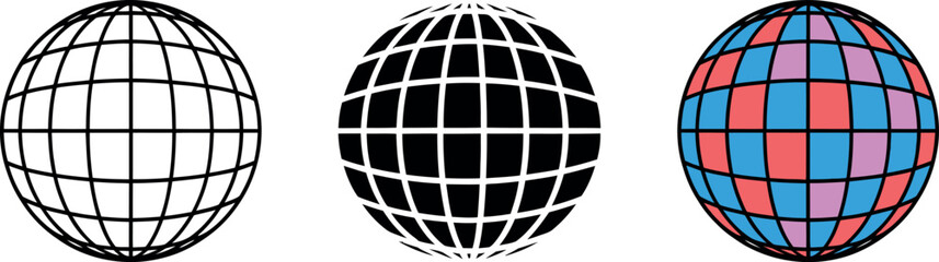 Global Connectivity and Interconnection Three Globes with Lines Representing Network Connections and Worldwide Communication