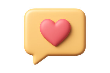 Fototapeta premium 3D Love Message Icon Isolated on a Transparent Background