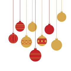 Christmas Ornament Vector Set | Minimalist Holiday Decoration | Flat Festive Ball Illustration
