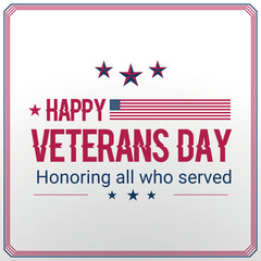 Veterans day banner background with folded flag of United States. November 11 National holiday of the USA. Vector illustration. stock illustration