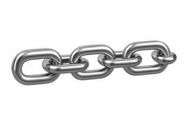 Metal chain link demonstrating strength, connection, and security on a transparent background