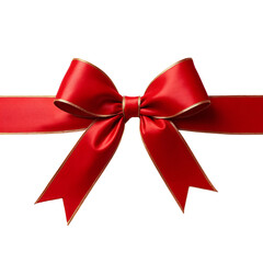 Fototapeta premium A close up view of a red bow on a white background.